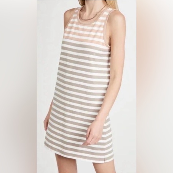 REVOLVE Z Supply NWT Aya Stripped Knee-Length Dress In Washed Taupe Color. Large - Picture 16 of 16